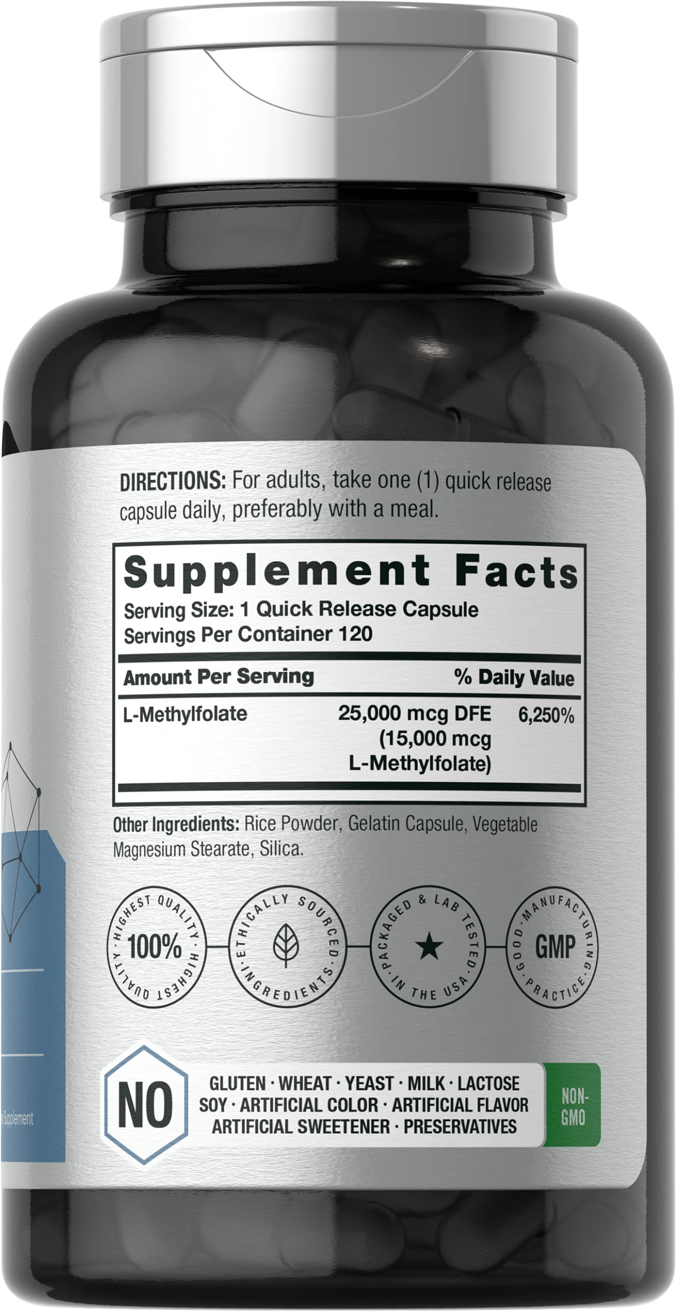 Suplemento Horbäach L Metilfolato 15mg para salud óptima