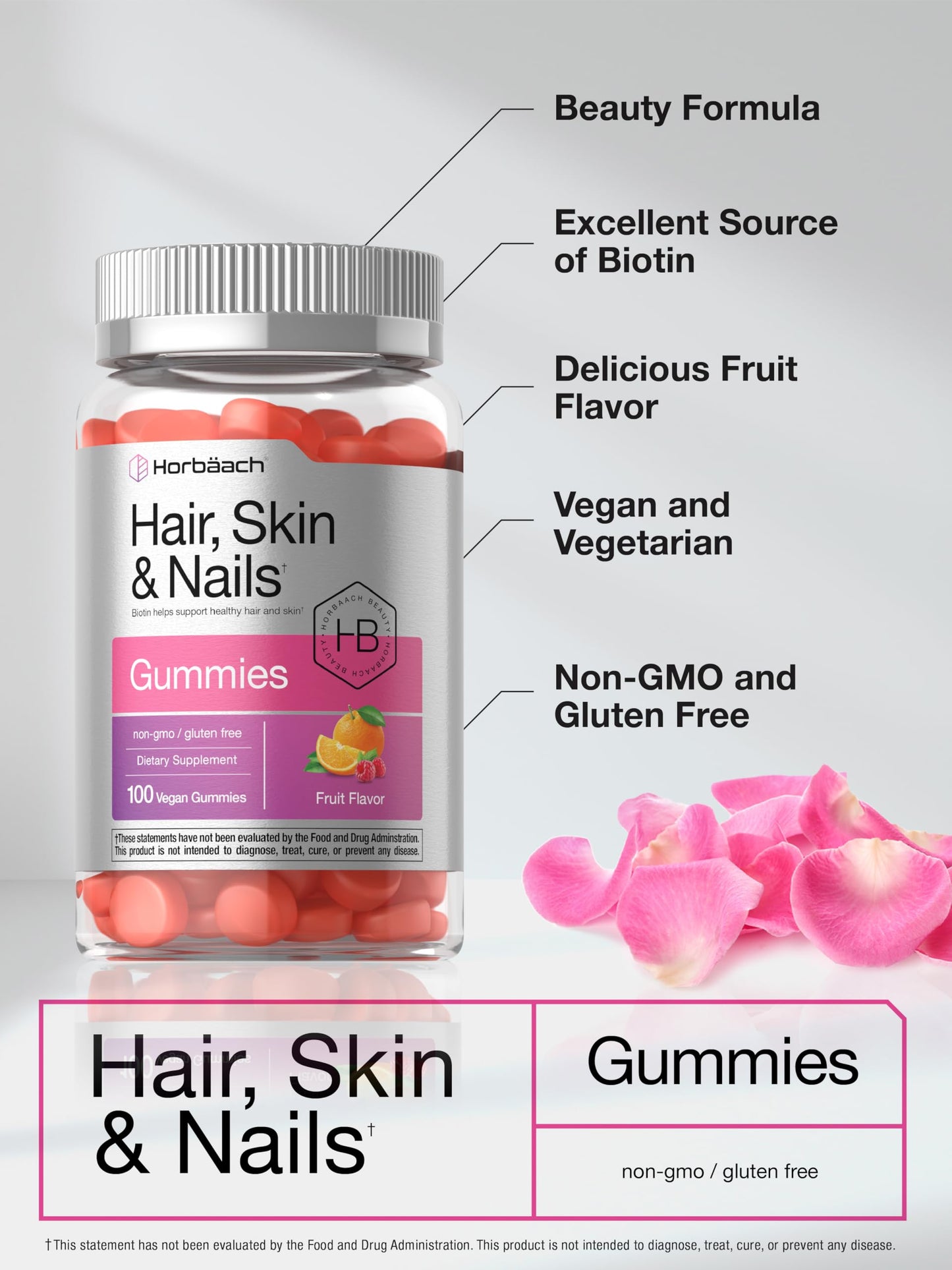 Suplemento Horbäach vitaminas para piel y uñas cuidado especial