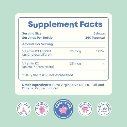 Suplemento infantil gotas líquidas JoySpring vitamina D3 K2