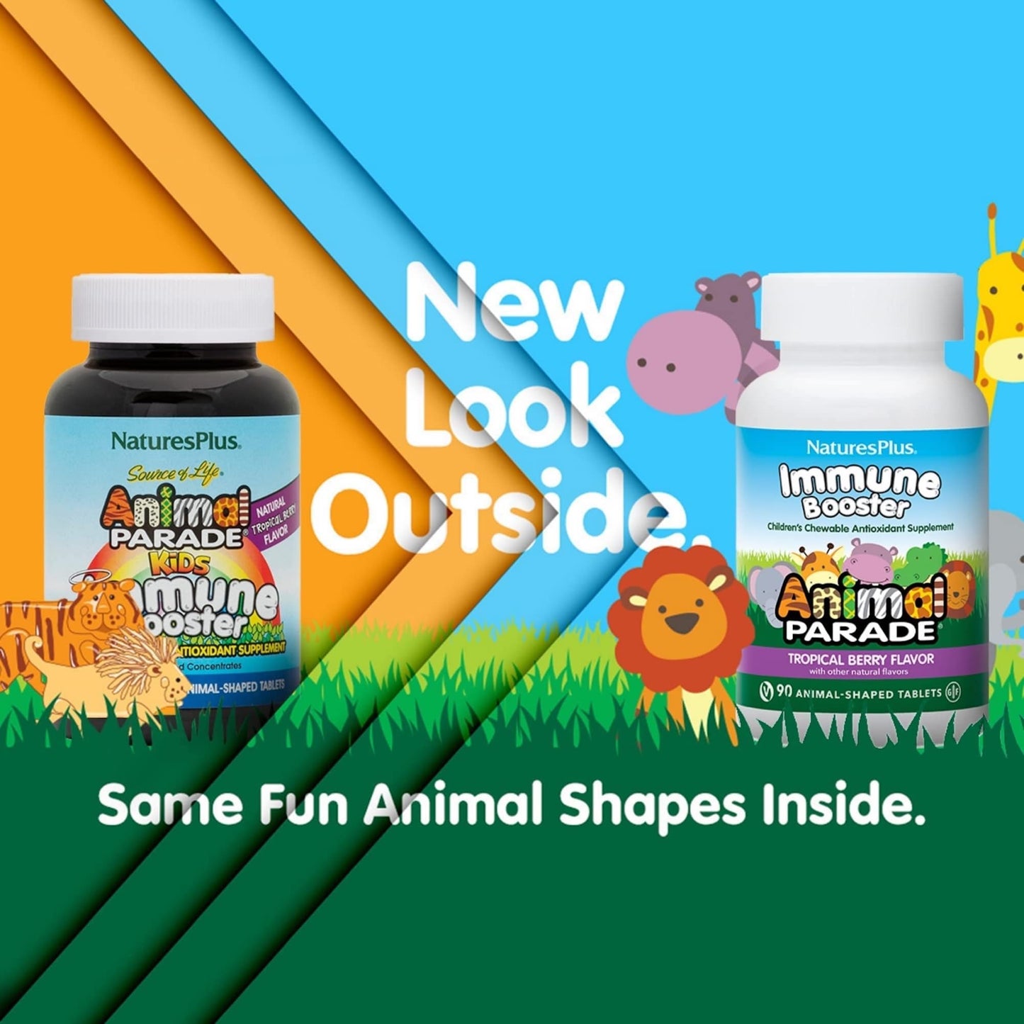 Suplemento inmune para niños Animal Parade paquete frontal