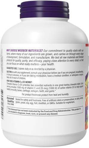 Suplemento inmunidad vitamina c y d3 Webber Naturals