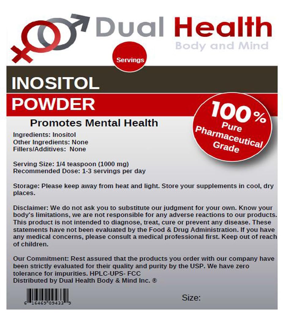 Suplemento inositol vitamina B8 a granel 1000 mg por porción