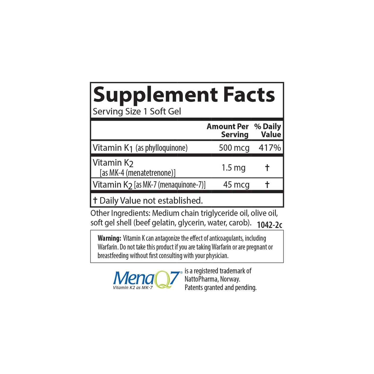 Suplemento K Complete con vitaminas K1, K2 MK-4 y MK-7
