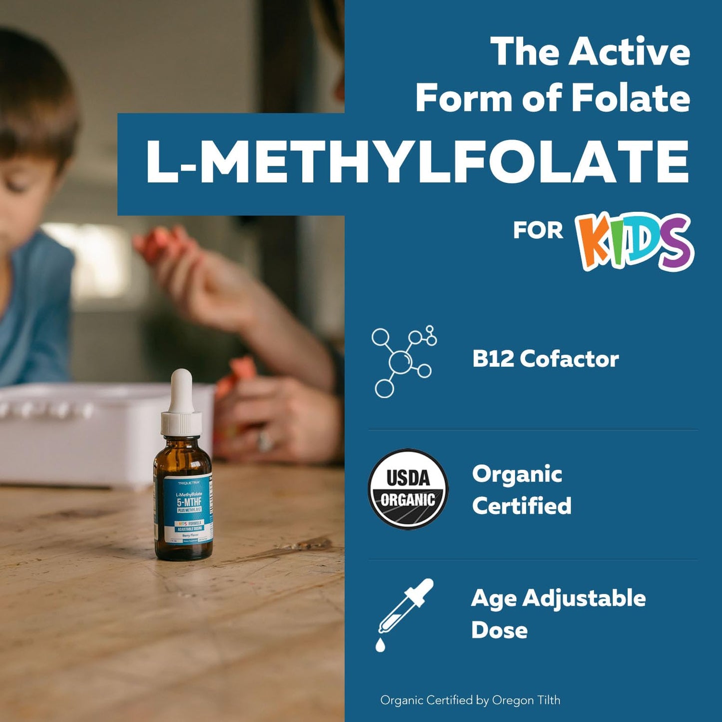 Suplemento L-metilfolato y B12 para niños Triquetra Health