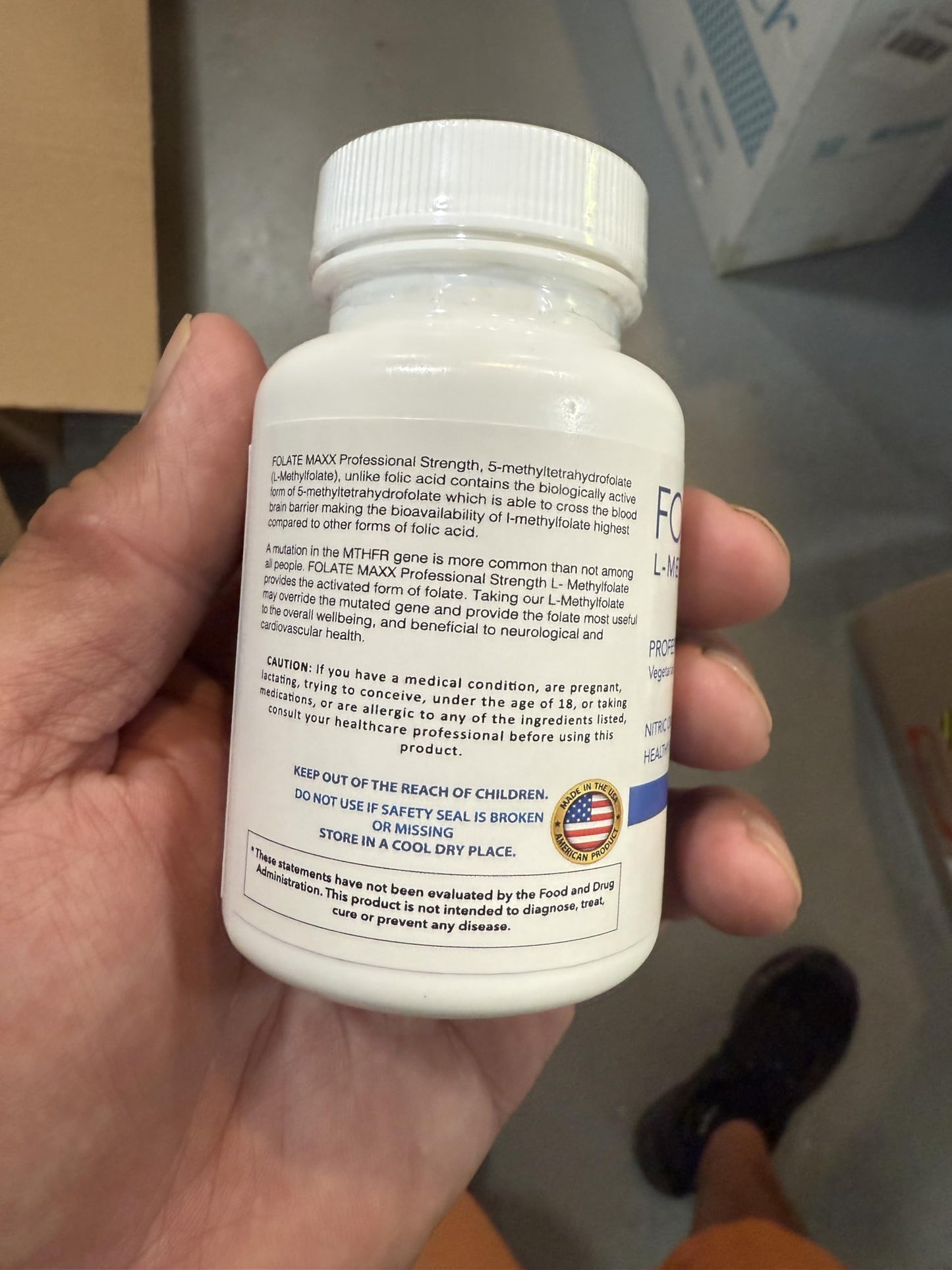 Suplemento L-Metilfolato para todas las dietas sin alérgenos