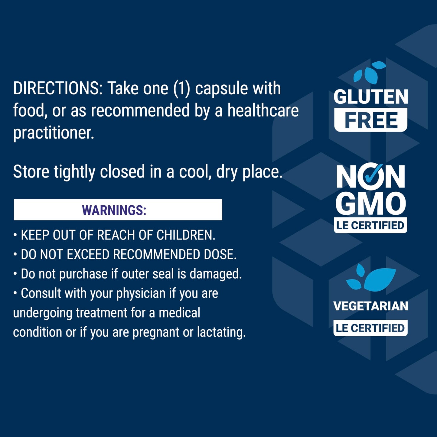 Suplemento Life Extension sin gluten y no GMO