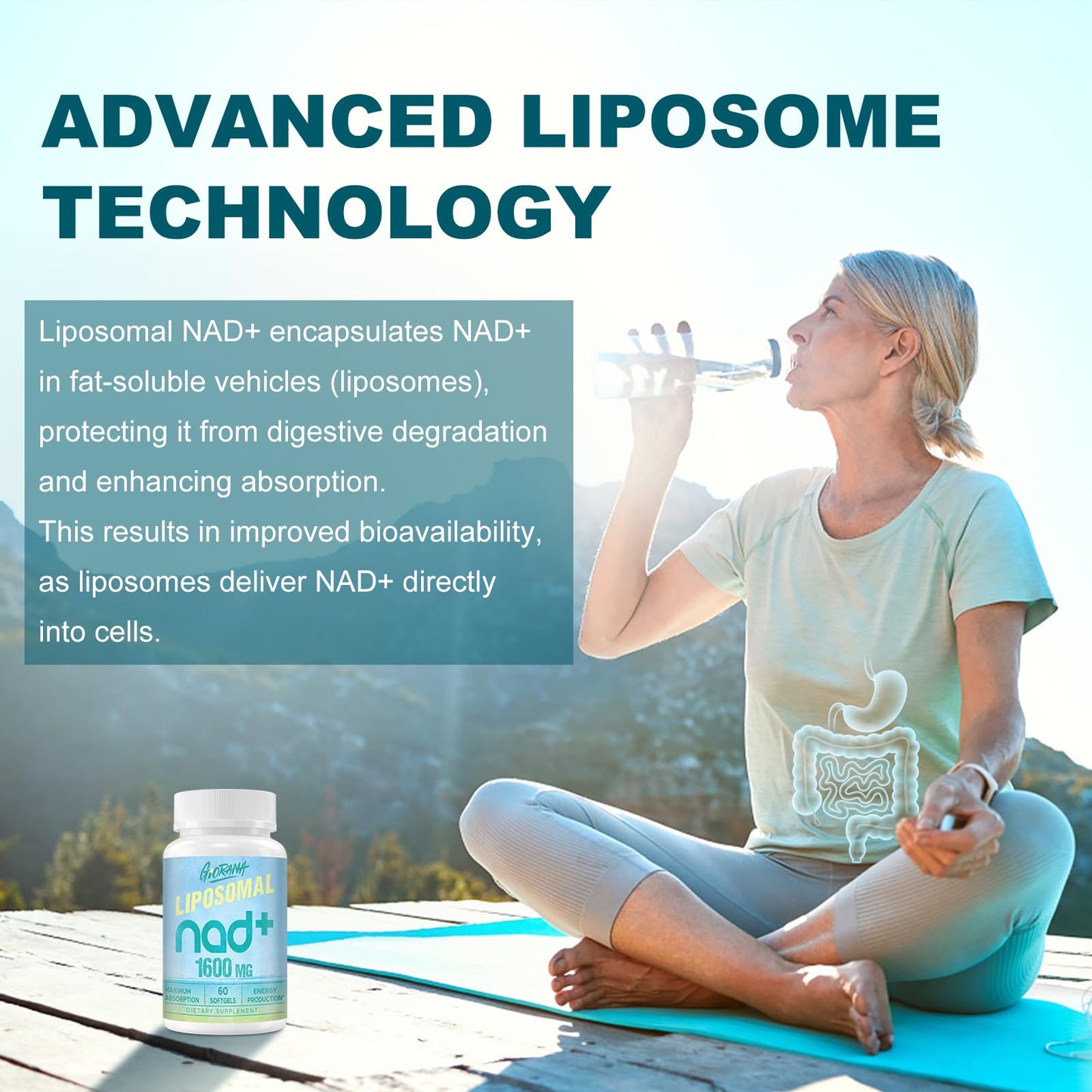 Suplemento liposomal NAD+ para longevidad y salud Giorana