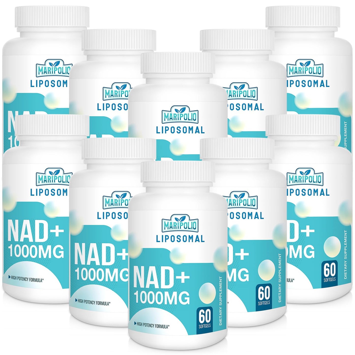 Suplemento liposomal NAD+ Maripolio frasco 60 softgels