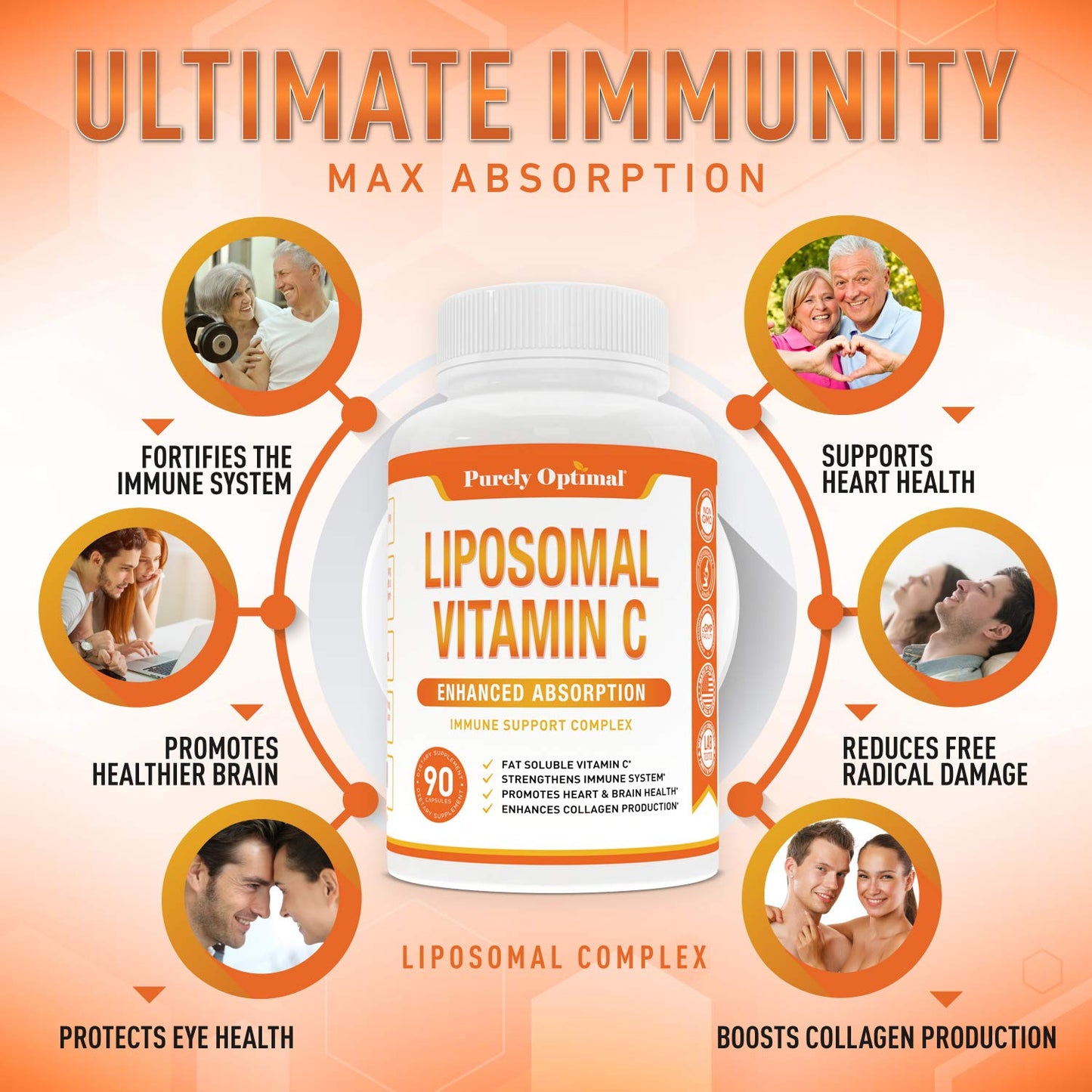 Suplemento liposomal vitamina c purey optimal caja