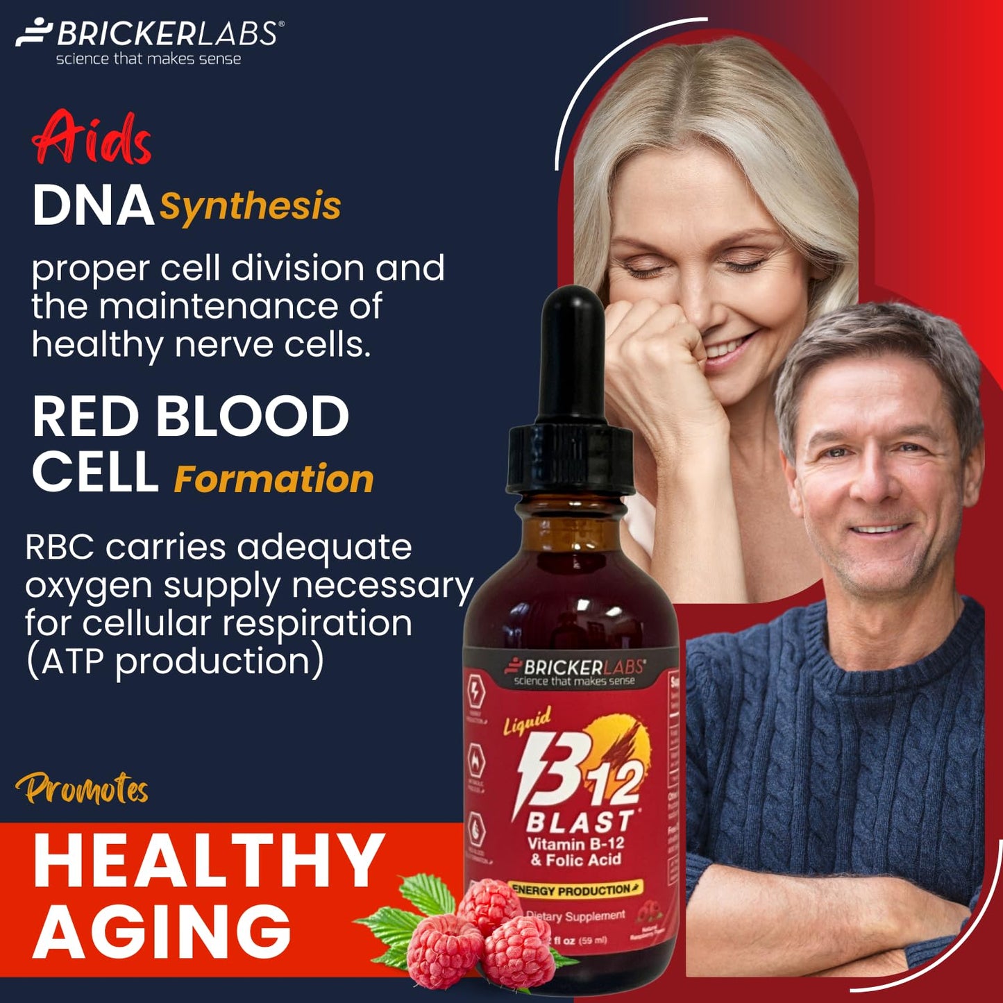 Suplemento líquido B-12 Blast para metabolismo energético y corazón