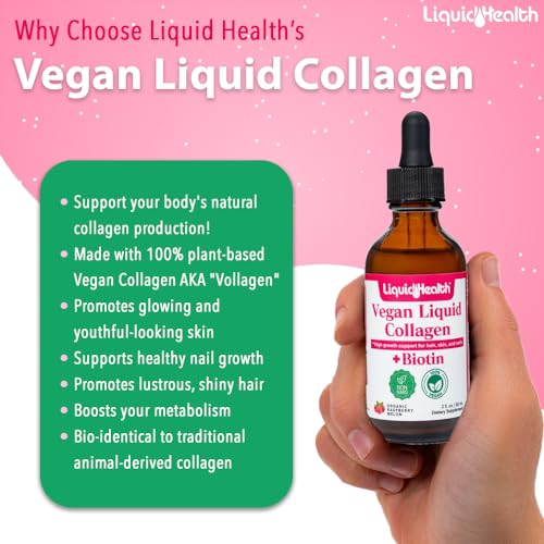 Suplemento líquido LIQUIDHEALTH colágeno vegano para piel cabello uñas