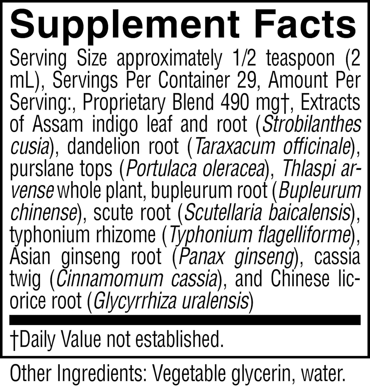 Suplemento líquido Nature's Sunshine VS-C apoyo inmunológico y respiratorio