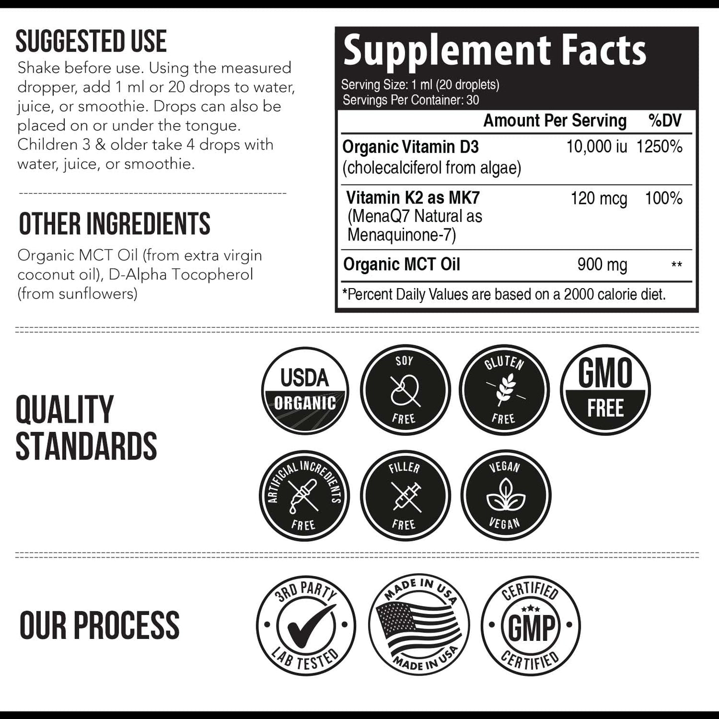 Suplemento líquido orgánico Plant D3+K2 Triquetra Health