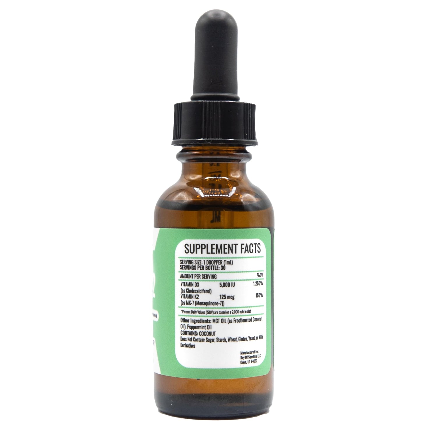 Suplemento líquido Ray of Sunshine vitamina D3 K2 absorción rápida