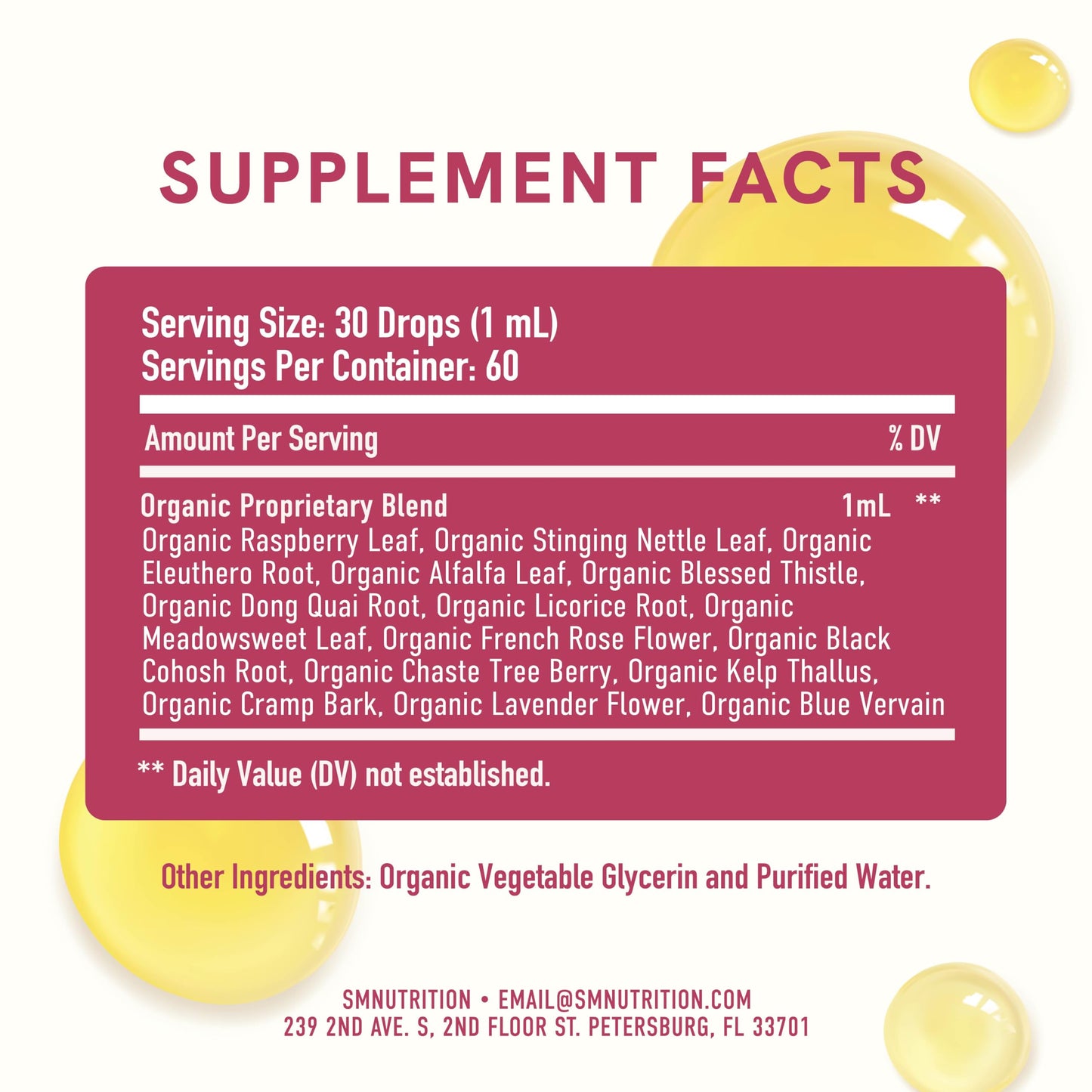 Suplemento líquido SMNutrition para ritmo hormonal saludable