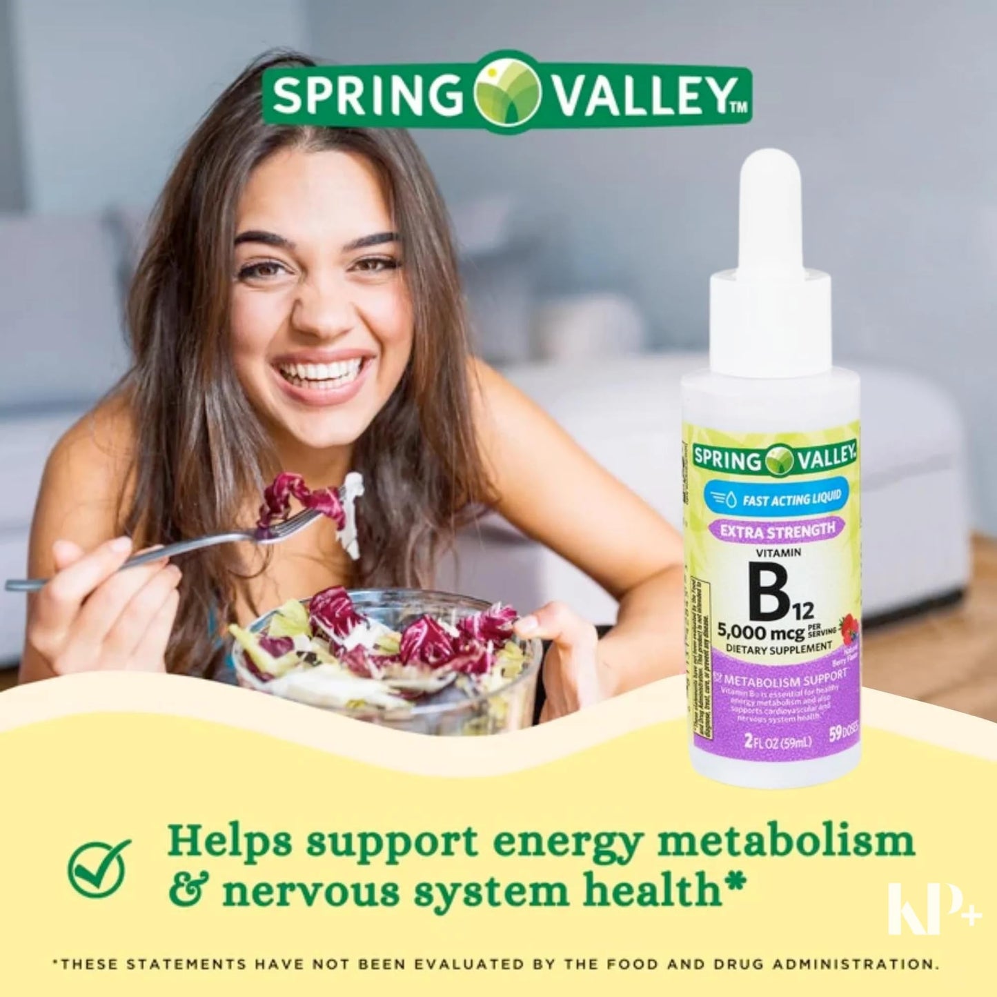 Suplemento líquido vitamina B12 KP+ para metabolismo y energía