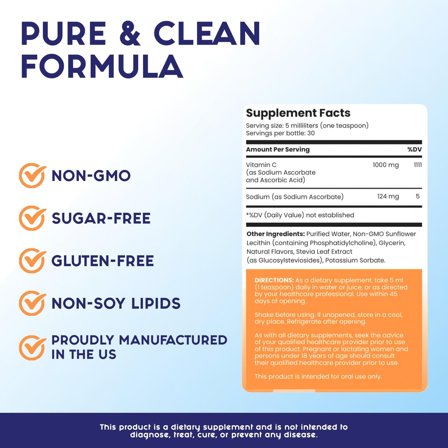 Suplemento líquido de vitamina c liposomal sin OGM Glenn Wesley