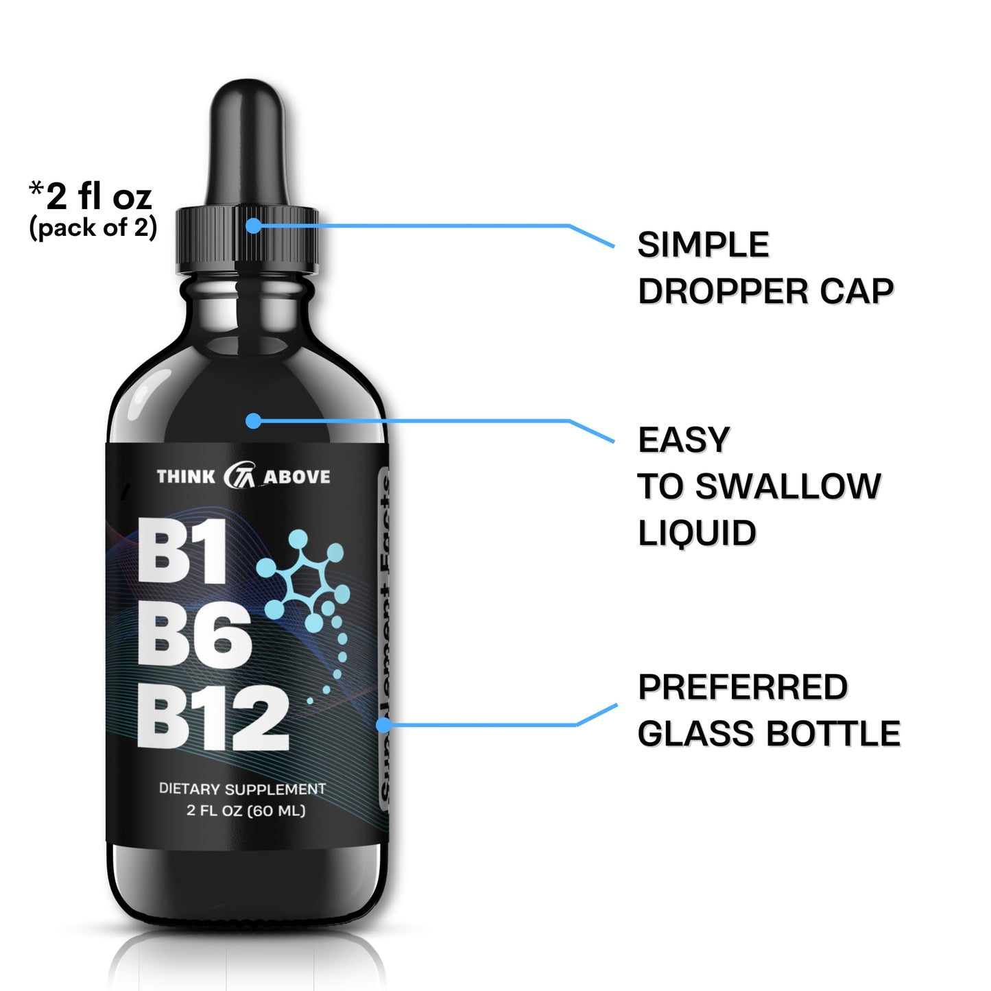 Suplemento líquido vigor con vitaminas B1, B6, B12 sabor frutal