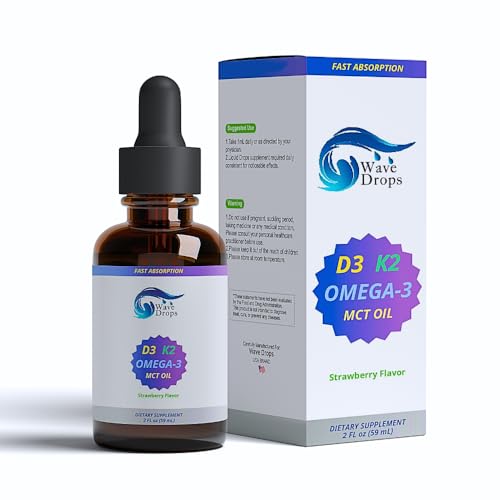 Suplemento líquido Wave Drops vitamina D3 K2 para energía
