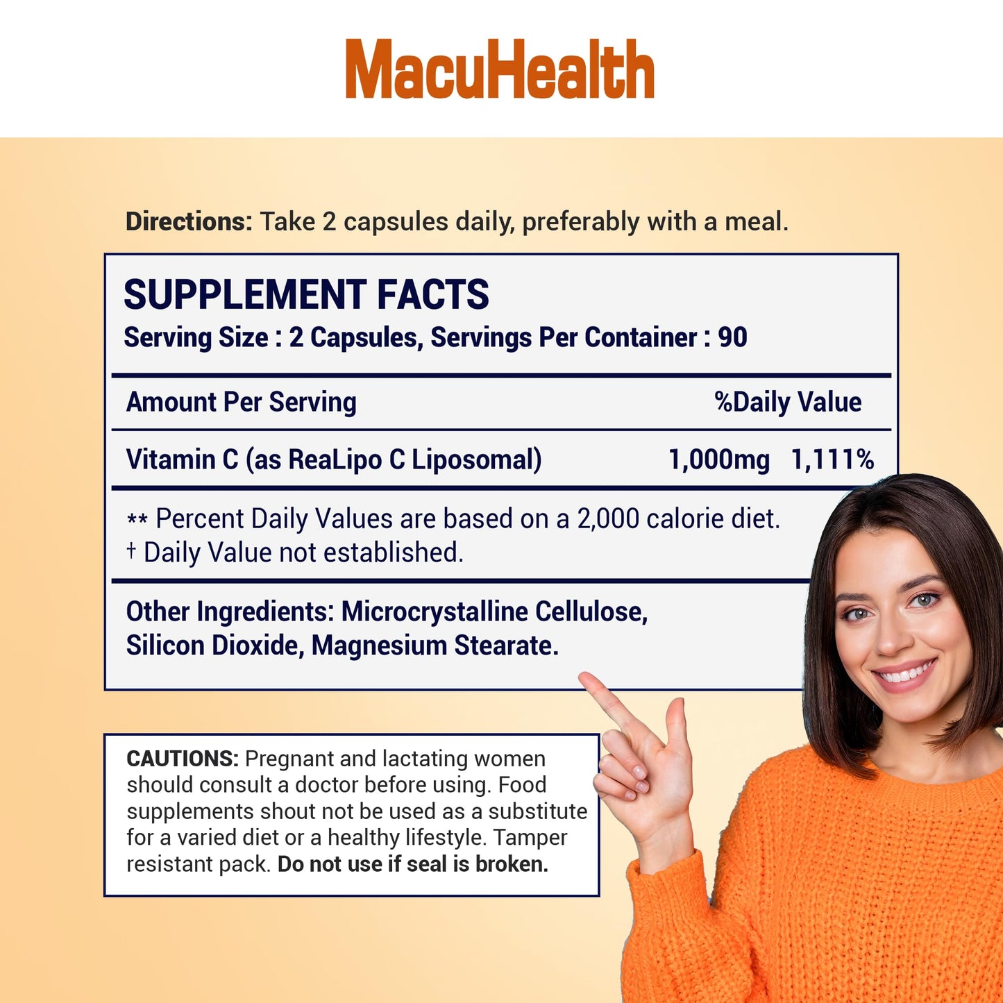 Suplemento Macuhealth vitamina C para 3 meses