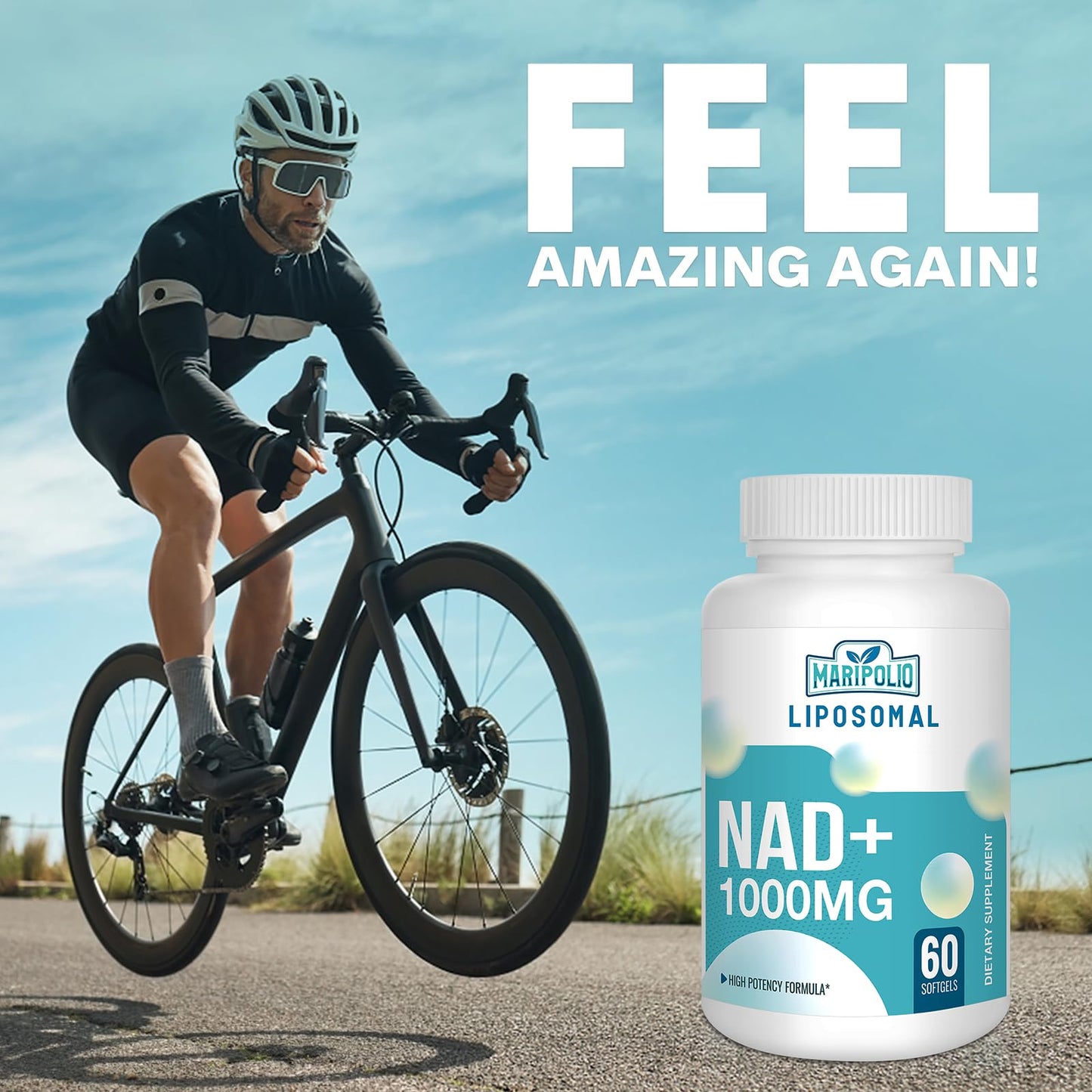 Suplemento Maripolio NAD+ liposomal cápsulas alta potencia