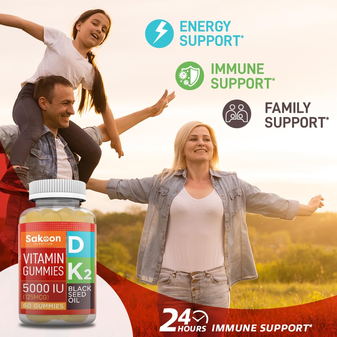 Suplemento masticable Sakoon Nutrition vitamina D3 K2 60 gomitas