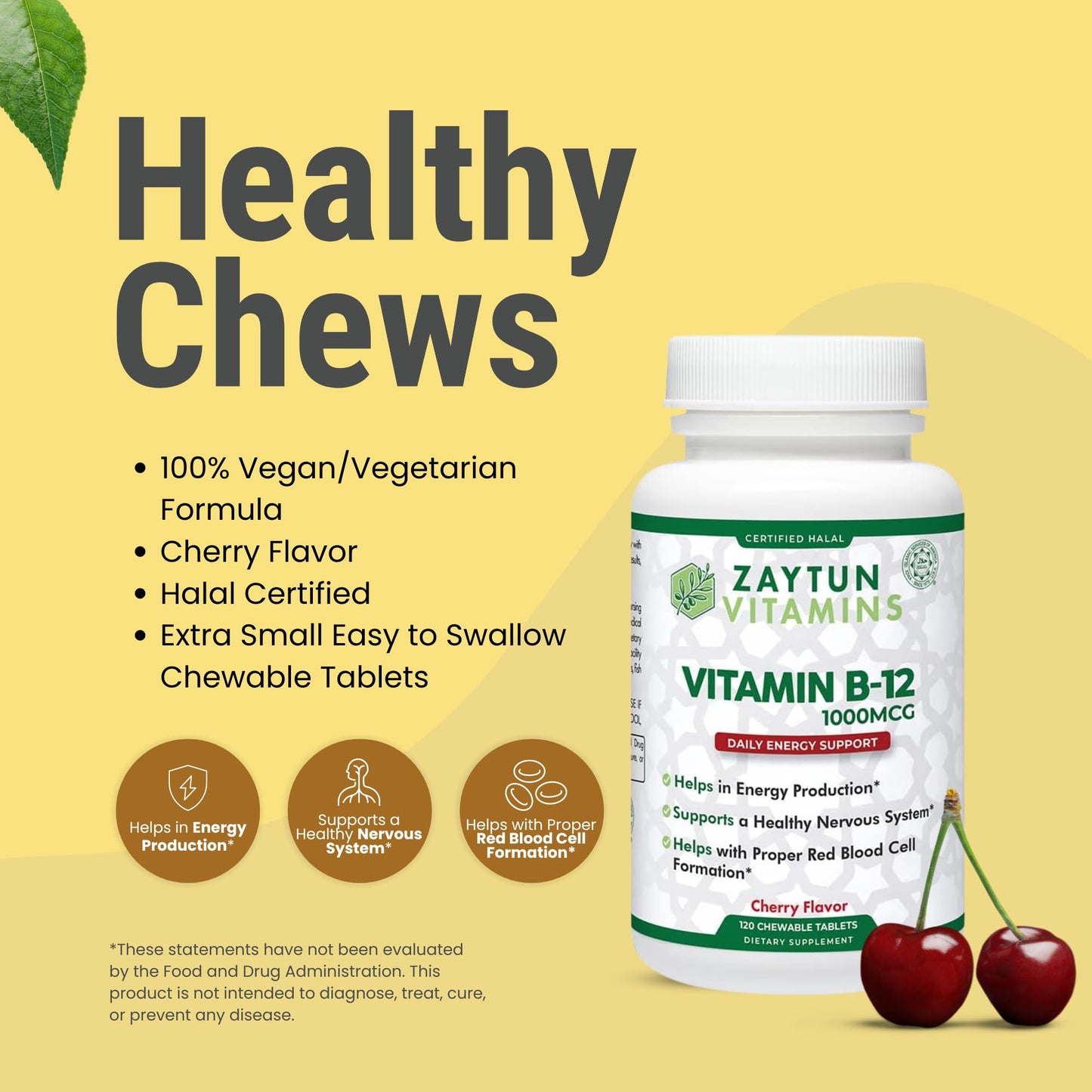 Suplemento masticable vitamínico para energía y metabolismo saludable