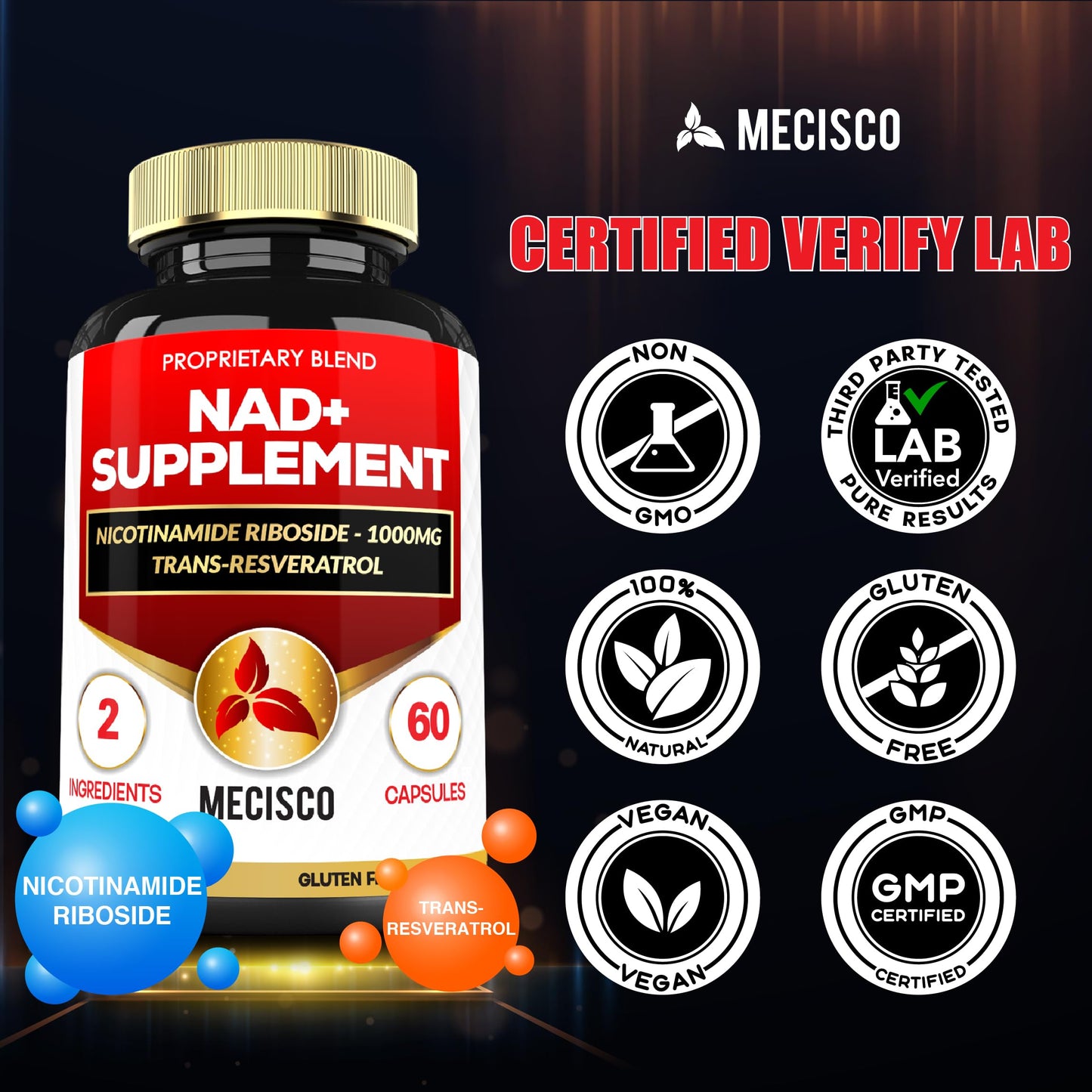 Suplemento Mecisco 2en1 cápsulas para energía y antioxidantes