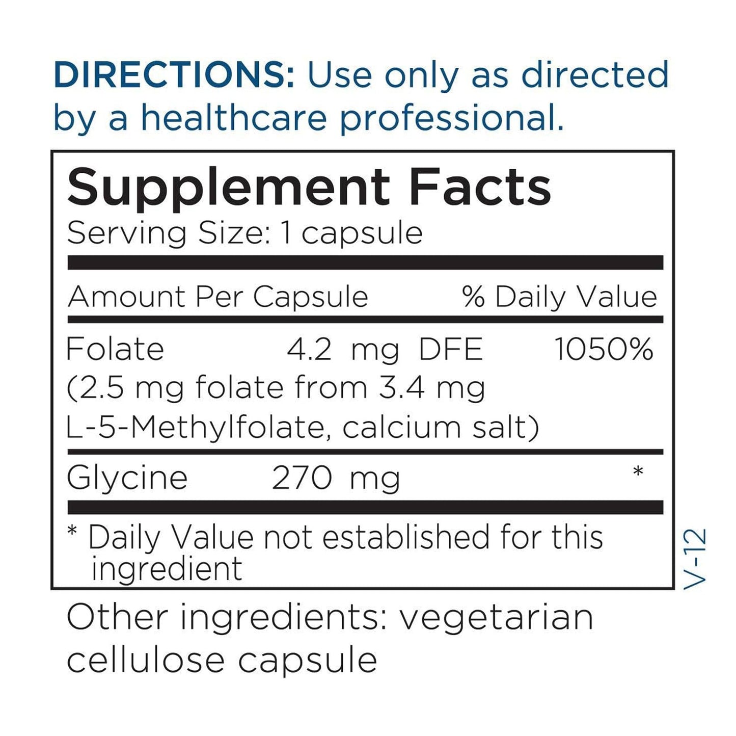 Suplemento Metabolic Maintenance cápsulas L-metilfolato salud cerebral