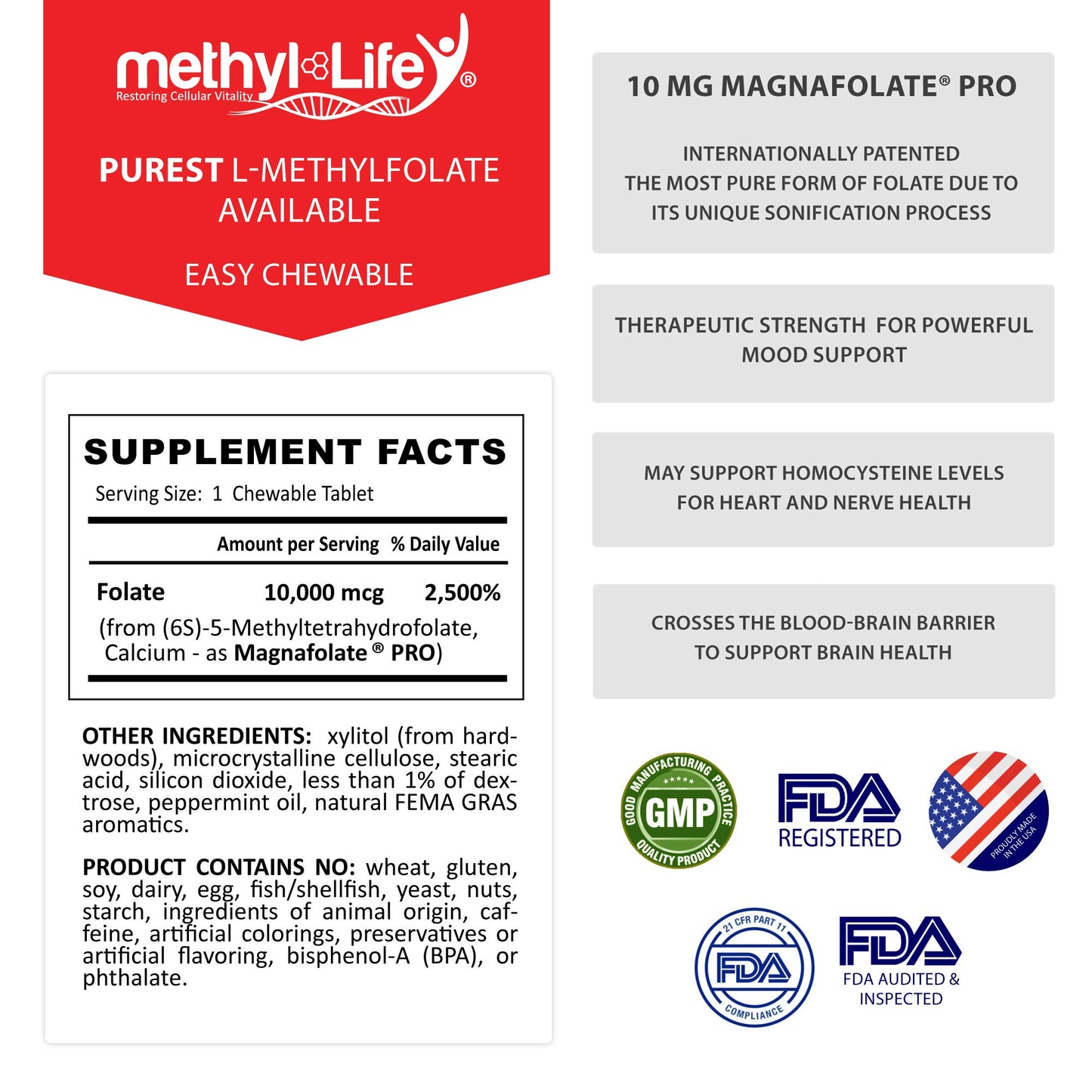 Suplemento Methyl-Life L-Metilfolato calidad profesional
