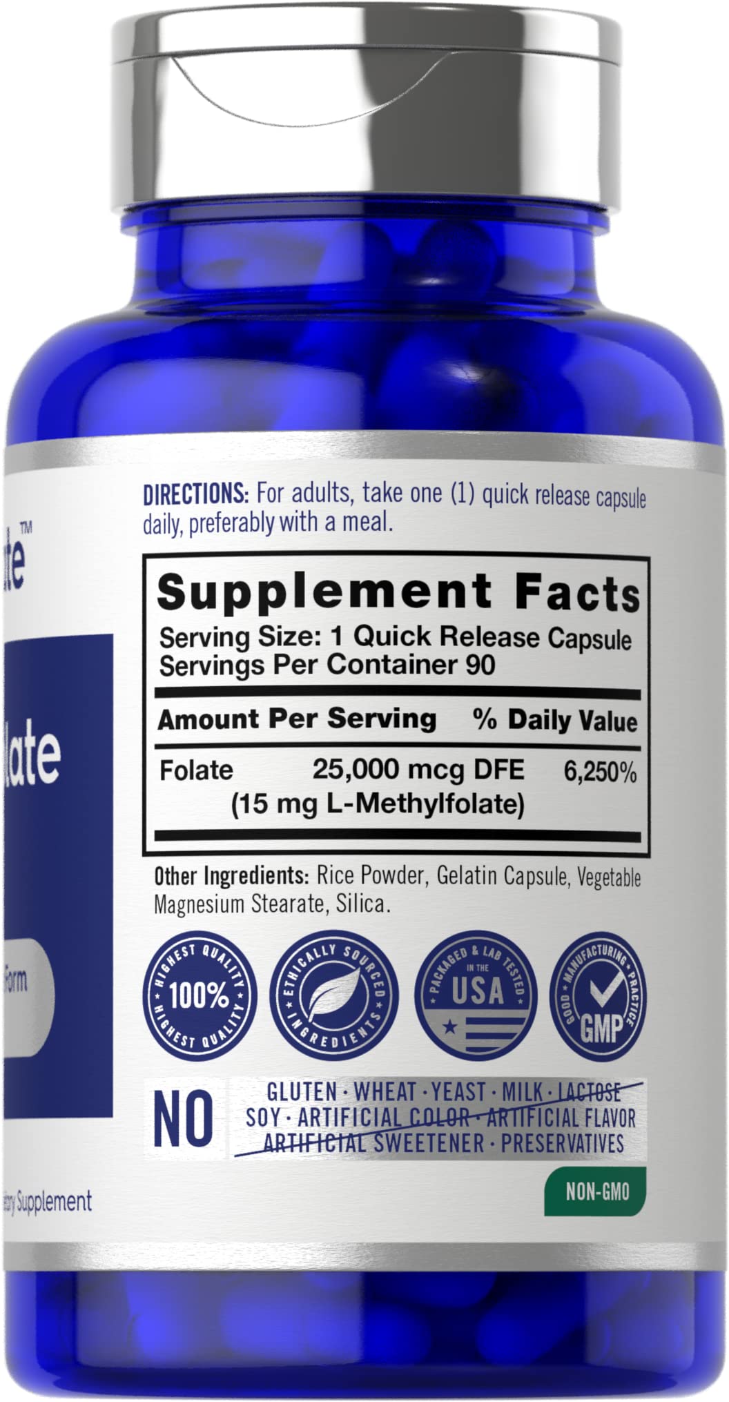 Suplemento metilfolato Carlyle 15 mg 90 cápsulas