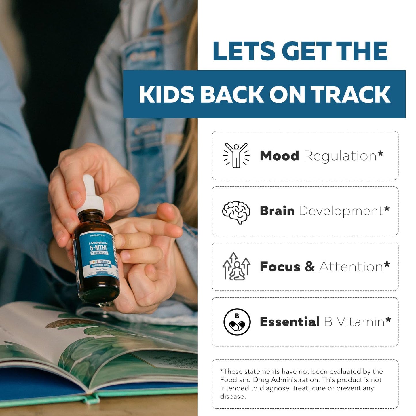 Suplemento metilfolato y metilcobalamina para niños