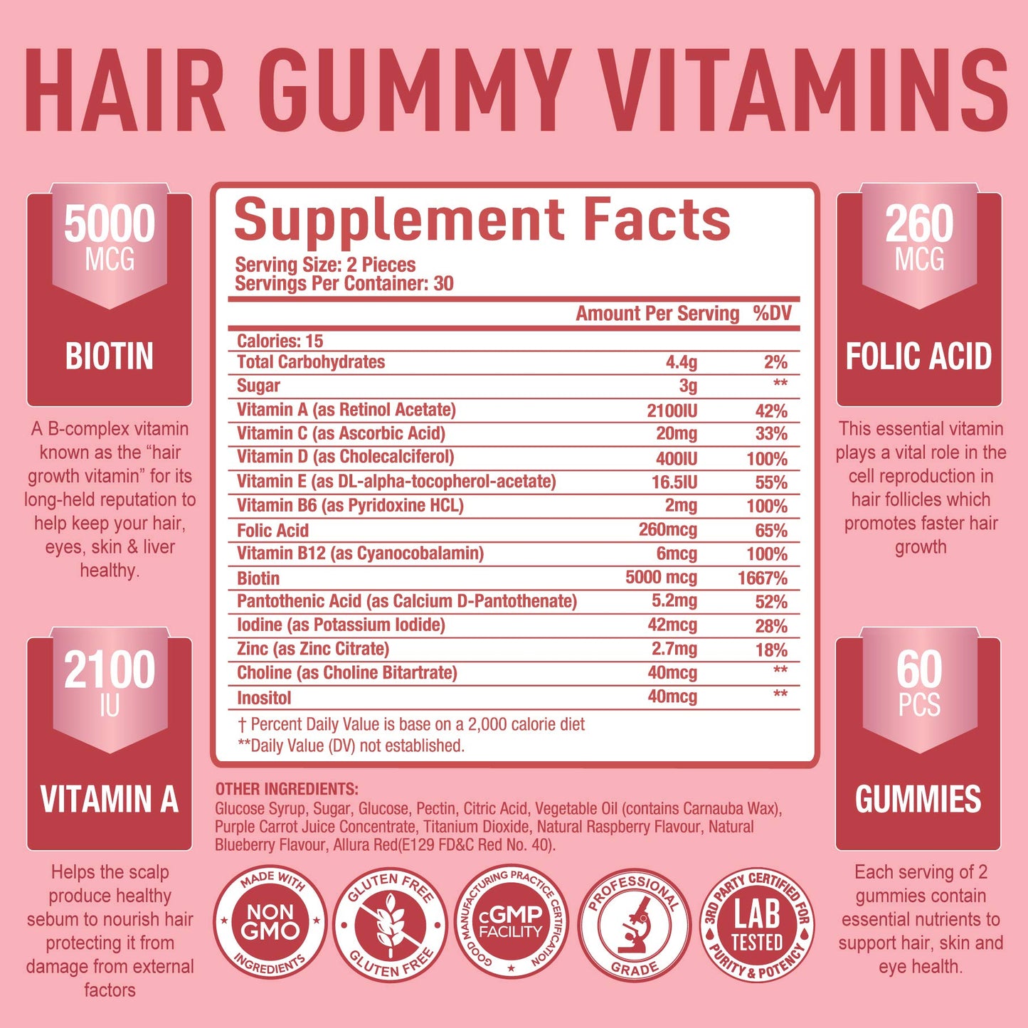 Suplemento multifuncional Purely Optimal vitaminas para cabello piel