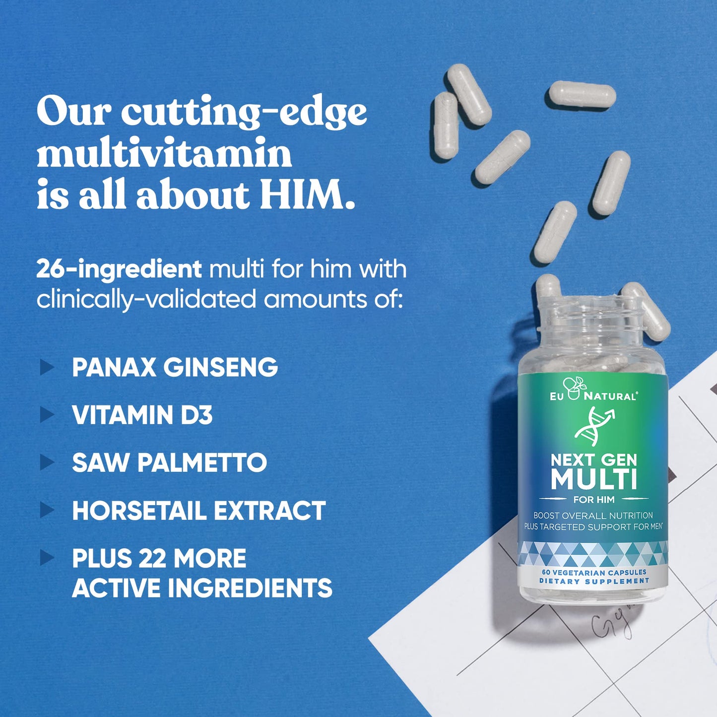 Suplemento multivitamínico avanzado para hombres.