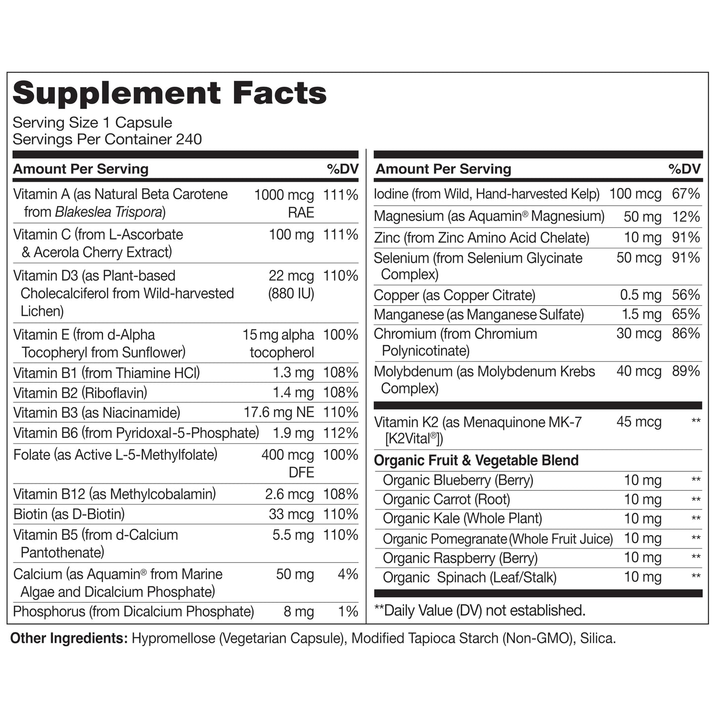 Suplemento multivitamínico para fortalecer energía y salud