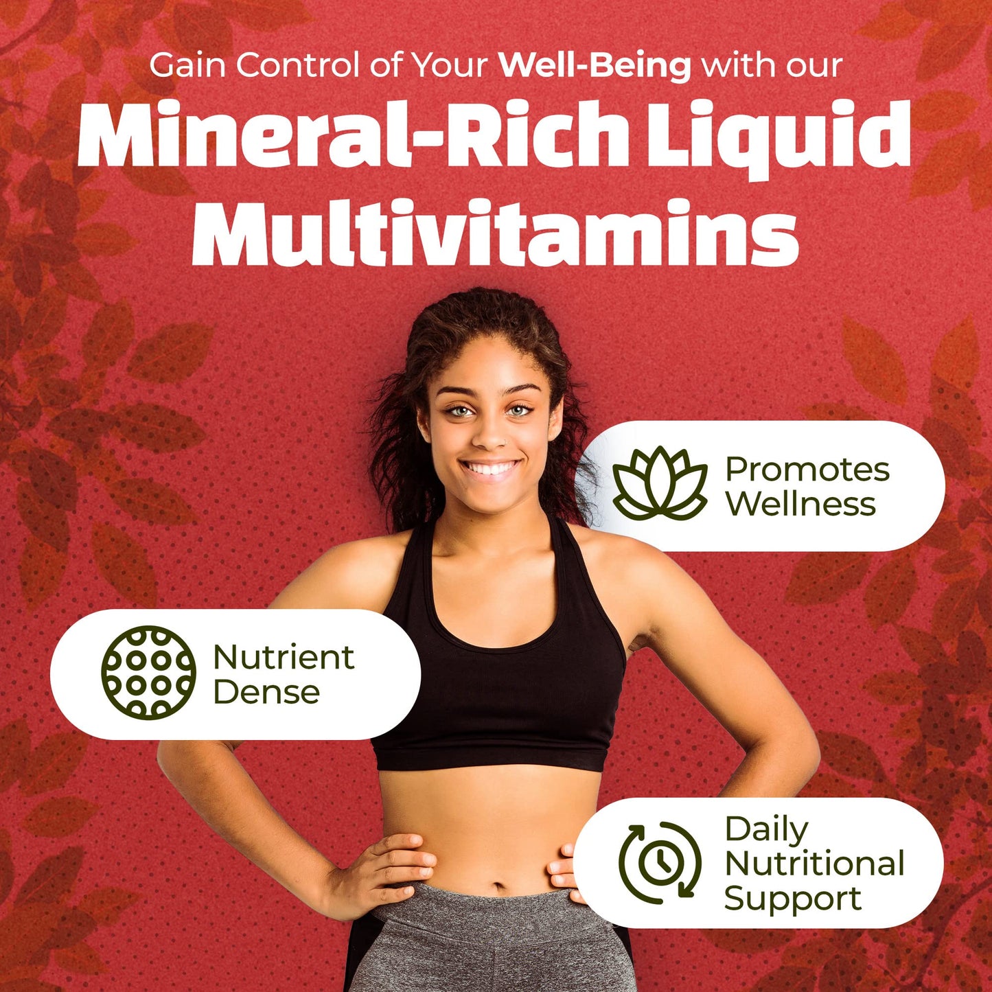 Suplemento multivitamínico líquido alternativo a vitaminas comunes