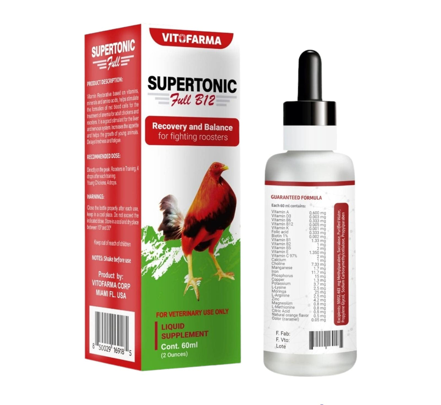 Suplemento multivitamínico líquido para gallos
