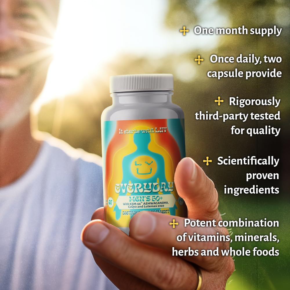 Suplemento multivitamínico LUV en mano, calidad probada