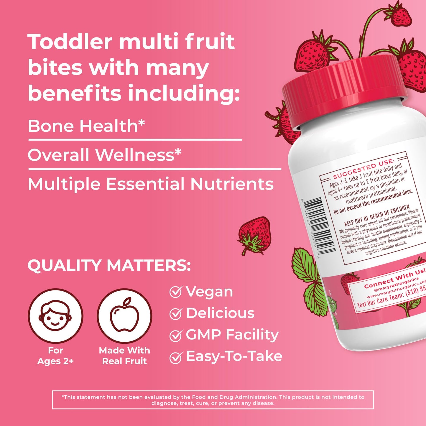 Suplemento multivitamínico masticable para niños con textura suave