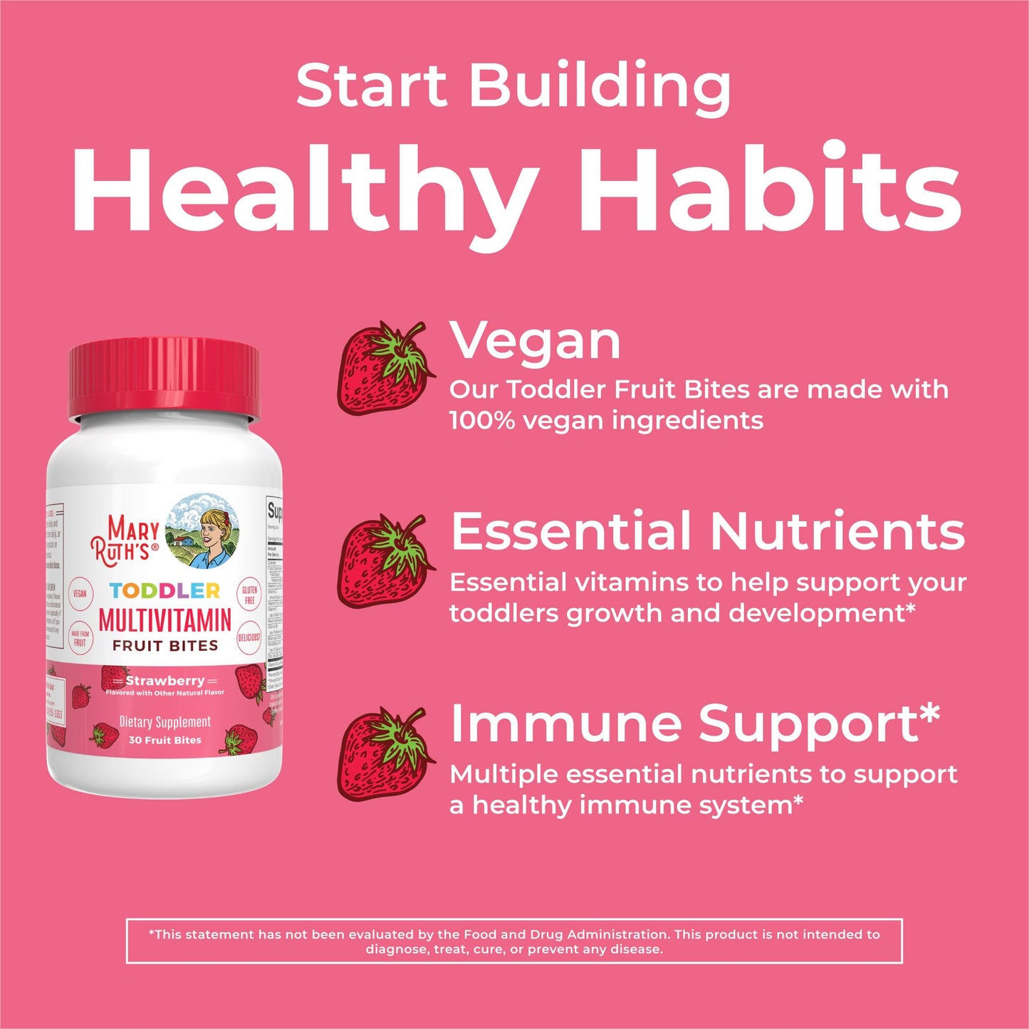 Suplemento multivitamínico para niños hecho con frutas reales