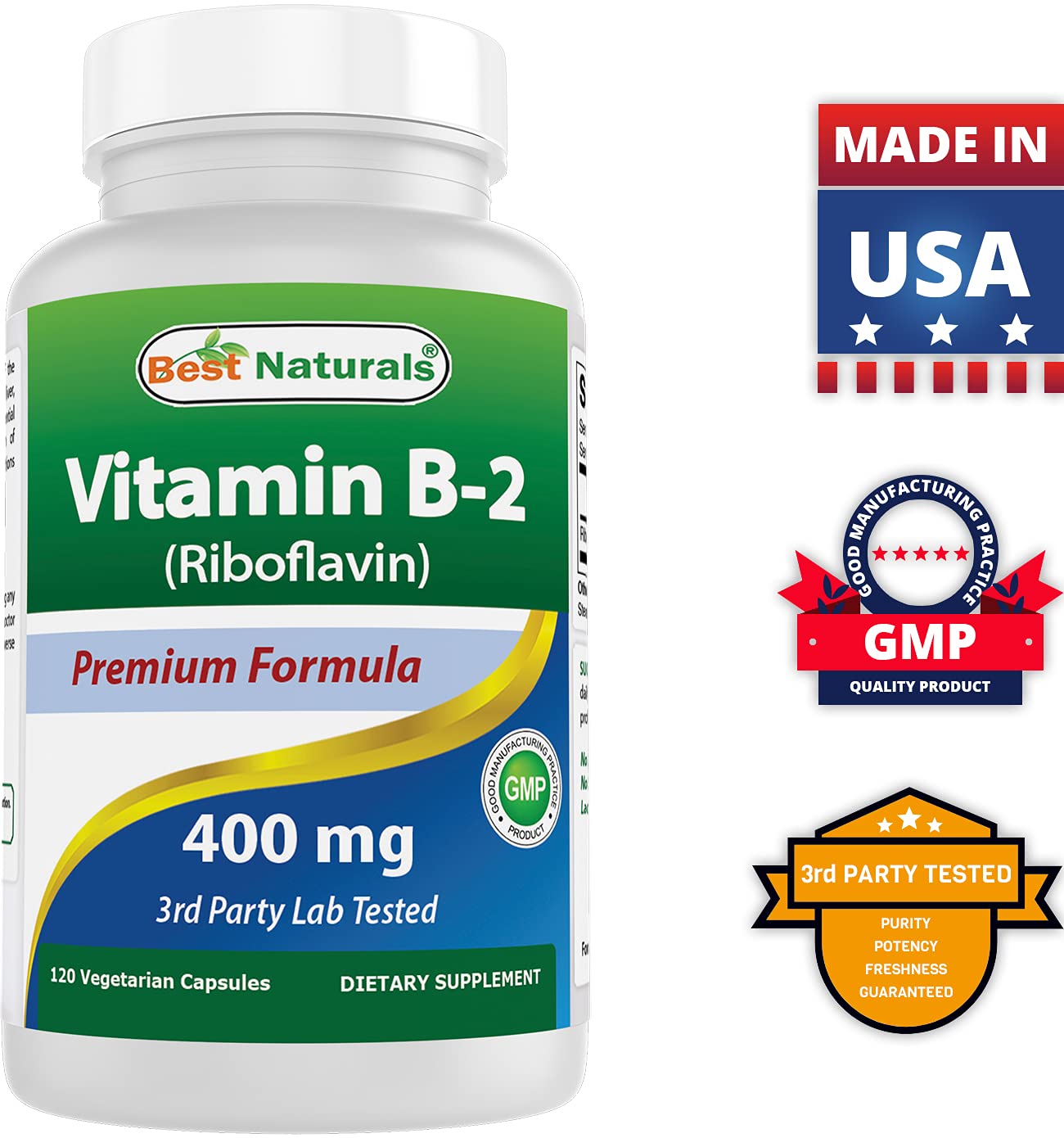 Suplemento multivitamínico vitamina B2 y B6 120 cápsulas Best Naturals