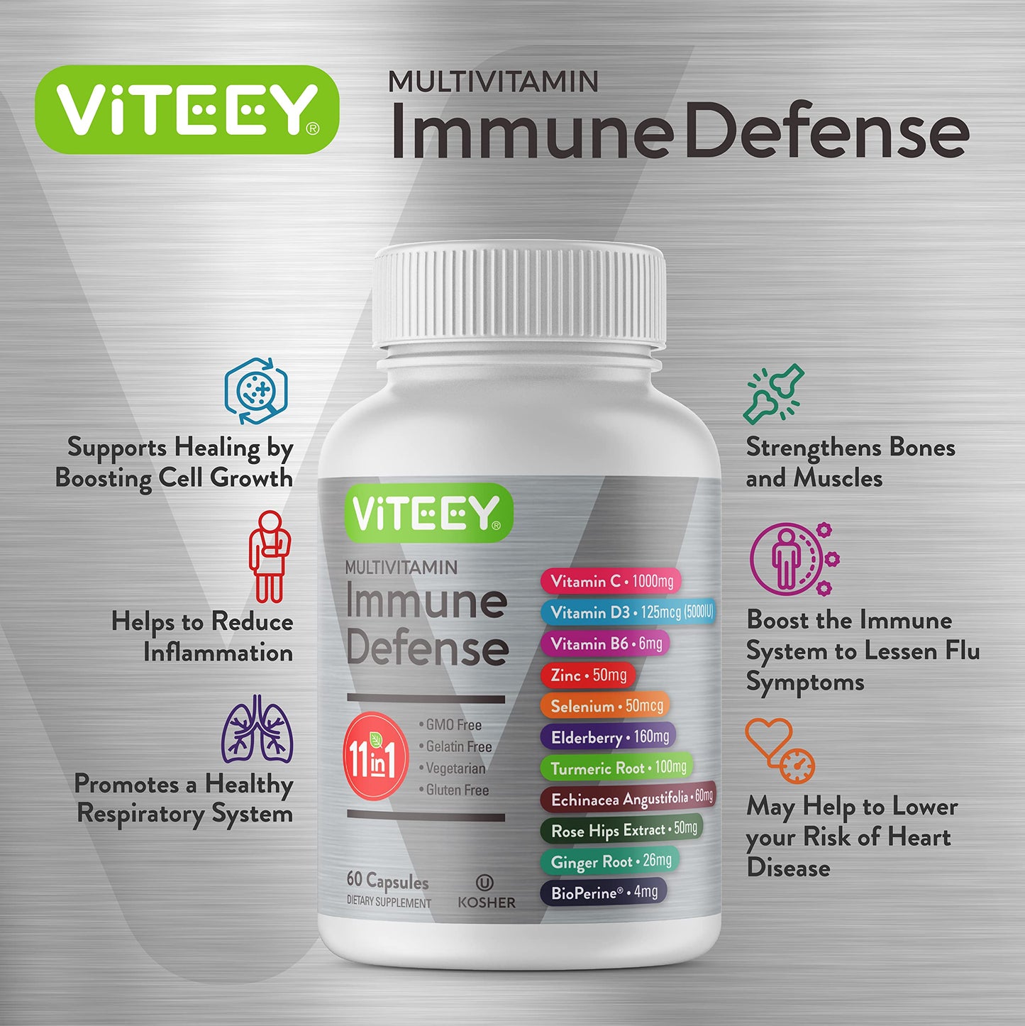 Suplemento multivitamínico con vitaminas esenciales