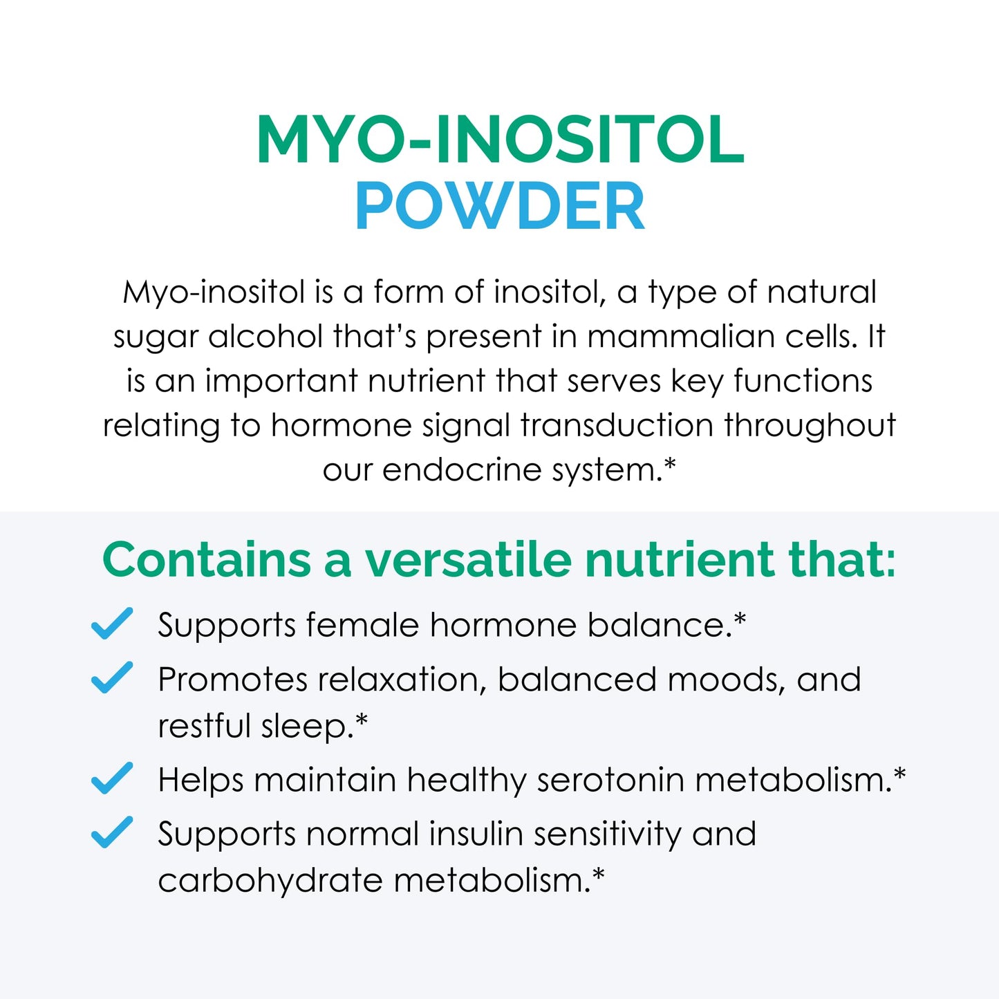 Suplemento Myo-Inositol Rootcology soporte cerebral y hormonal