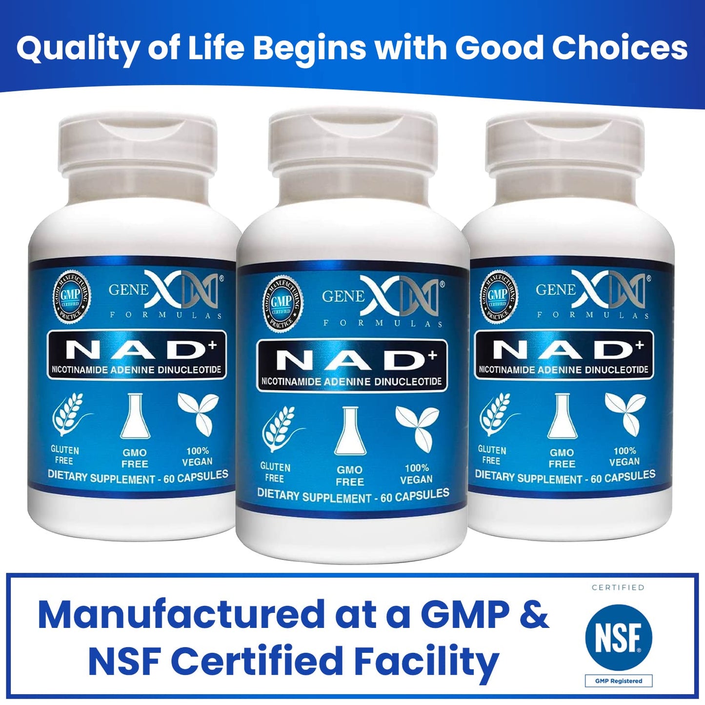 Suplemento NAD+ Genex Formulas para salud y vitalidad celular