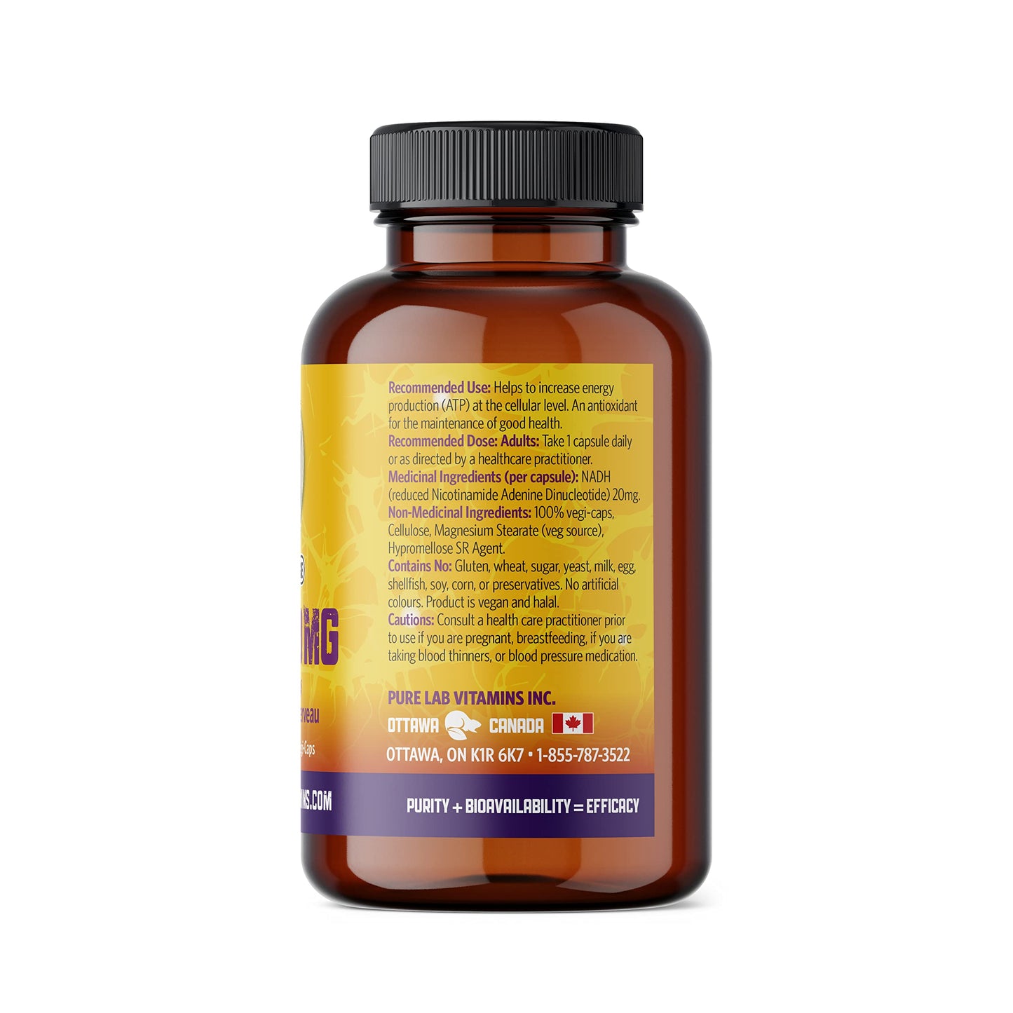 Suplemento NADH Uniquitol cápsulas Pure Labs