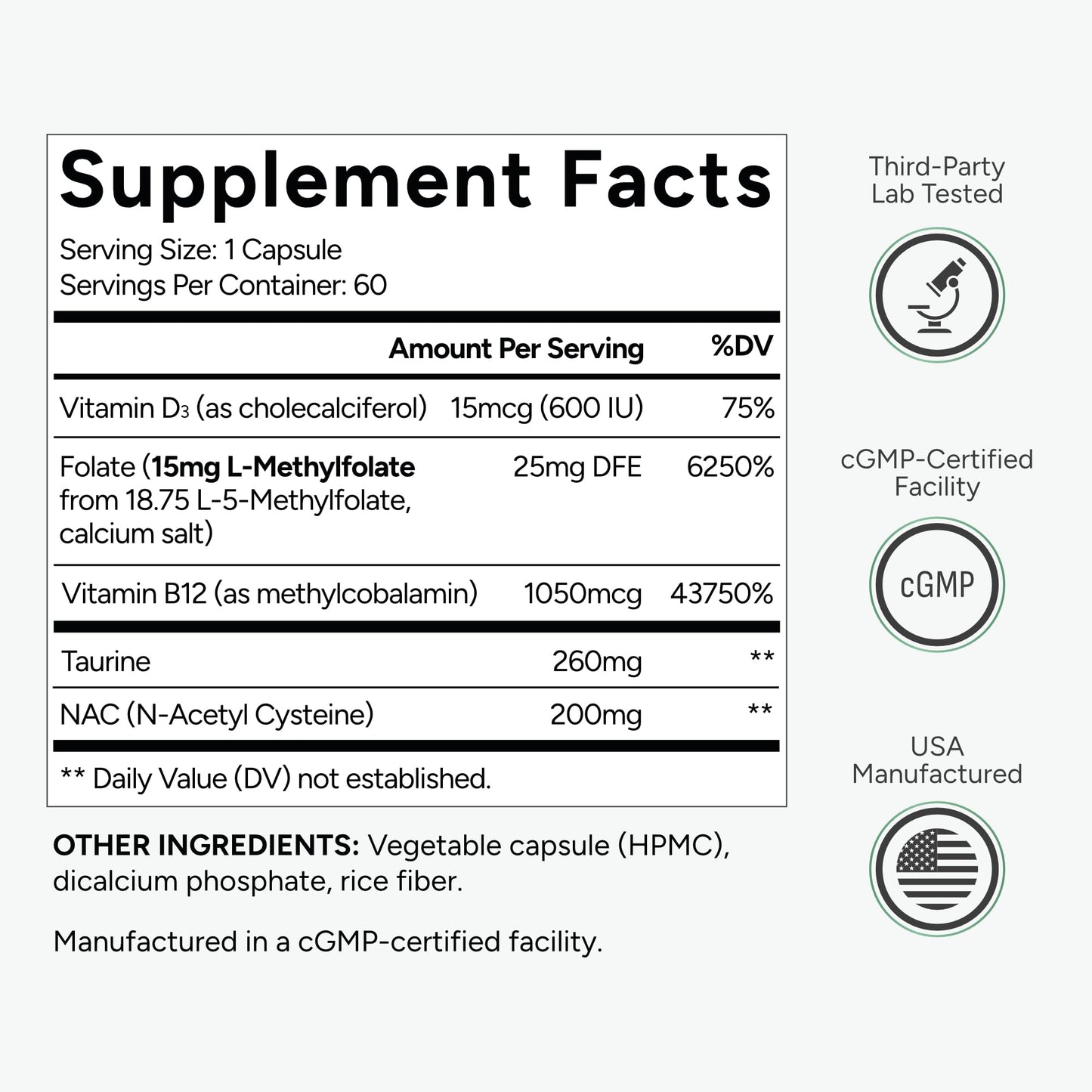 Suplemento Natural Approach para apoyo nervioso y metilación