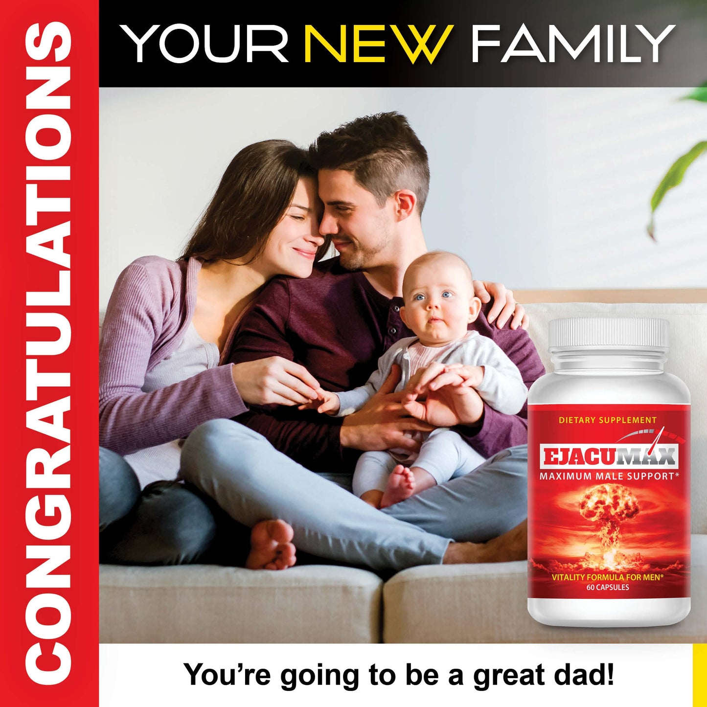 Suplemento natural Ejacumax Vitality para fertilidad masculina