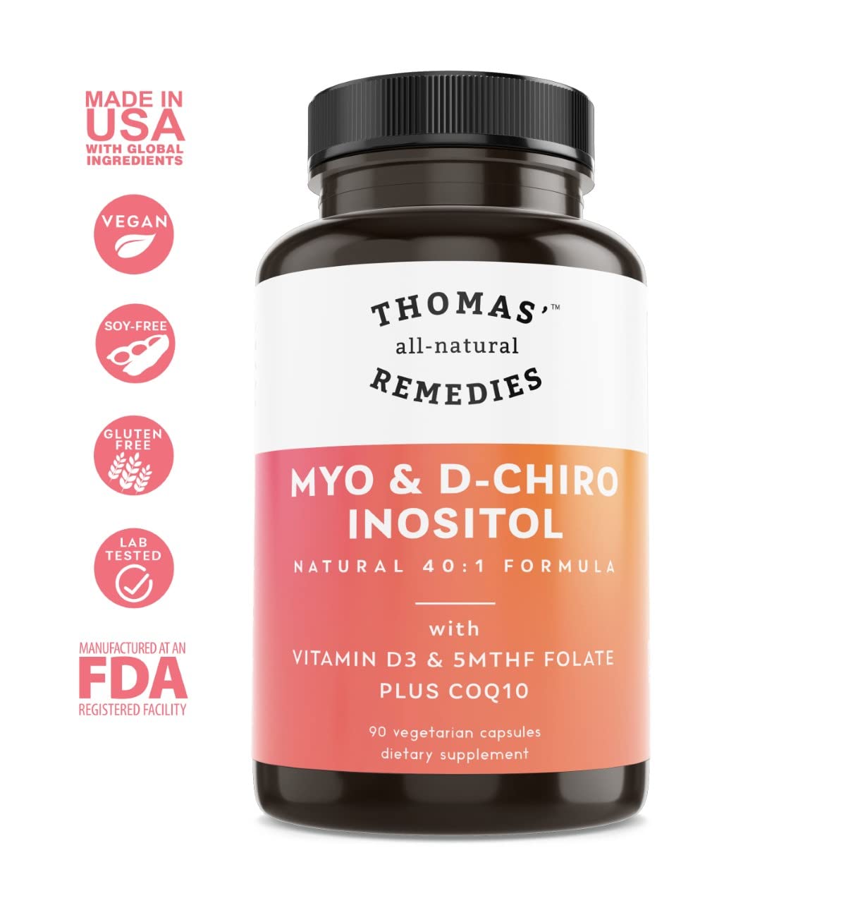 Suplemento natural con inositol y antioxidantes CoQ10