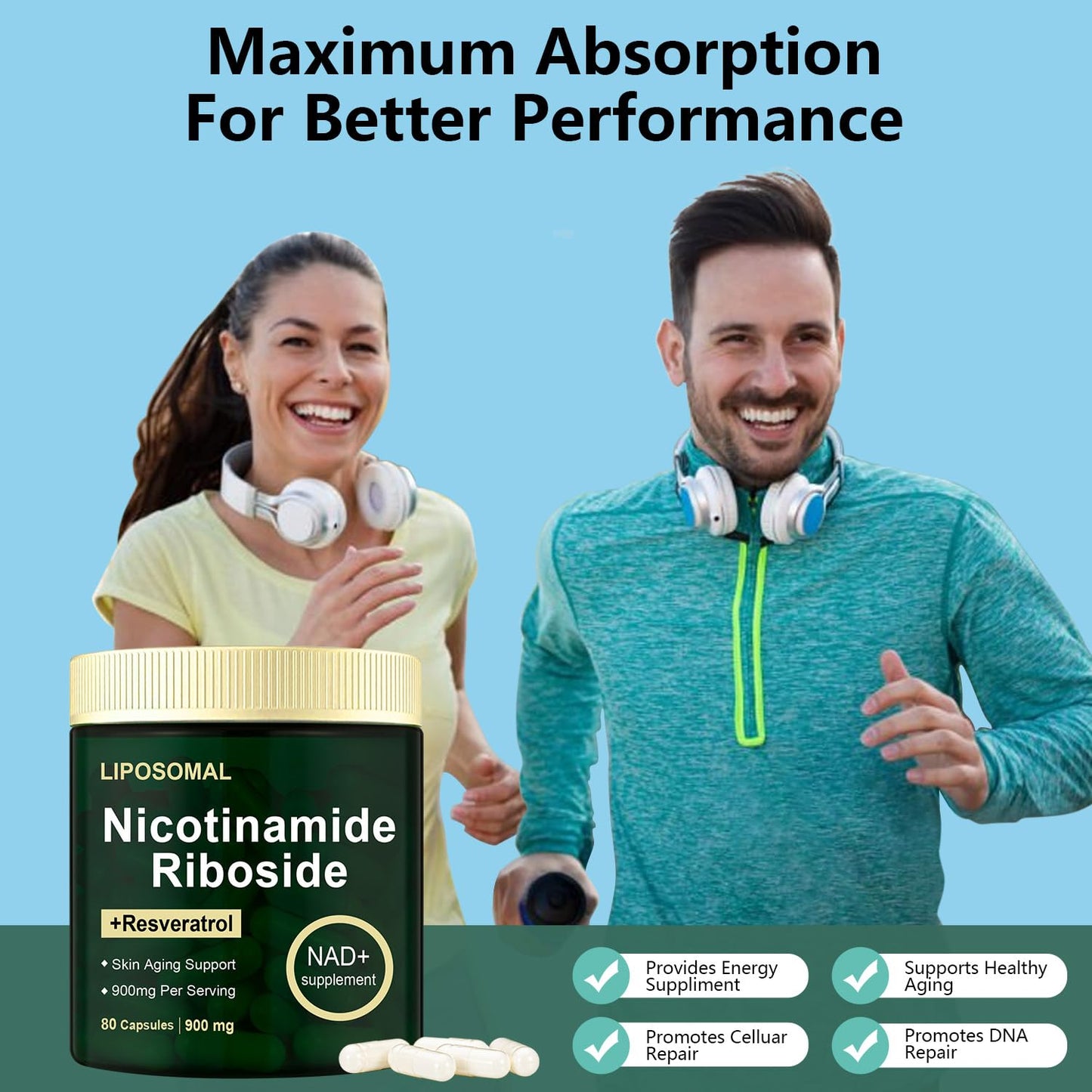 Suplemento natural nicotinamida ribósido vitamina anti edad