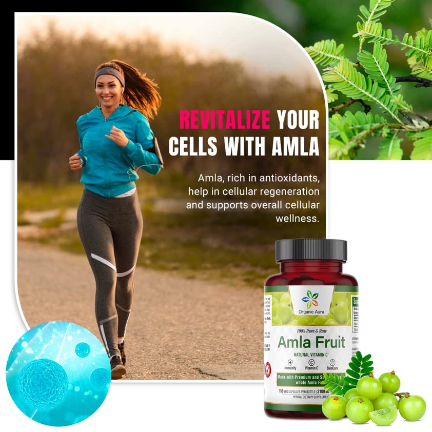 Suplemento natural Organic Aura Amla vitamina c pura